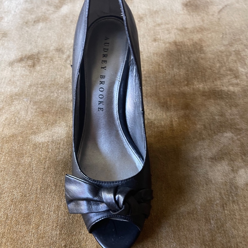 Black peep toe heels